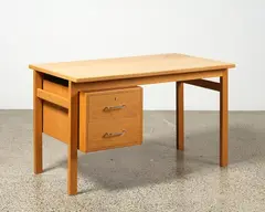 Hans Wegner for Getama, 1950s Danish blonde oak freestanding desk