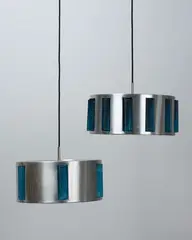 Copenhagen Lyfa, Pair of extravagant retro drum pendant lamp shades