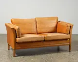 Vemb Polstermøbelfabrik, 1960s Danish two-seater leather sofa