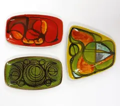 Poole Pottery, Three small platters