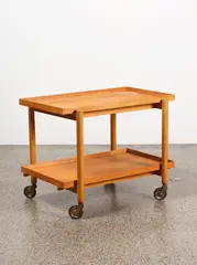 Poul Hundevad for Vamdrup, Mid-century teak mobile bar cart