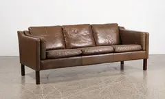 Vemb Polstermobelfabrik, A 1960s Danish three-seater leather sofa