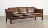 Vemb Polstermobelfabrik, A 1960s Danish three-seater leather sofa