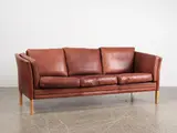 Erik Jorgensen, A 1960s Danish three-seater leather sofa