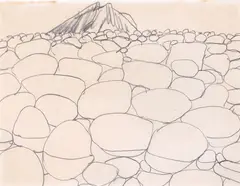 Untitled - rock study by Michael Smither, sold May 2021
