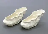 Crown Lynn Potteries, Pair of white crag-shaped vases