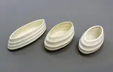 Crown Lynn Potteries, Three oval ribbed trough vases