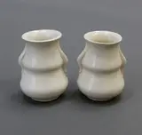 Crown Lynn Potteries, Pair of small white curvy vases