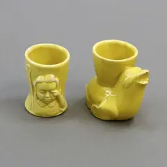 Rare yellow seal eggcup by Crown Lynn Potteries, sold Dec 2020