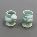 Crown Lynn Potteries, Two rare pale blue eggcups