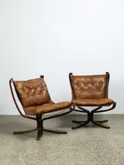 Sigurd Resell, A pair of 'Falcon' chairs manufactured by Vatne Mler of Norway, circa 1970