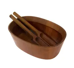 Jens Quistgaard for Dansk Denmark, A teak salad bowl and servers