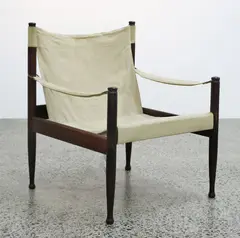 Erik Woertz for Neils Eilersen, A vintage 'Sirocco' Safari chair in the style of that designed by Arne Norell (Sweden, 1917-1971)