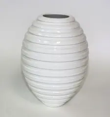 White grooved vase by John Parker, sold Sep 2020