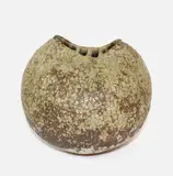 Len Castle, Early squat spherical vase with three apertures