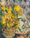 Peter O'Hagan, Sunflowers and Lace Curtain, Venice