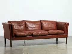 Erik Jorgensen, An original Scandinavian 1960s three-seater leather couch