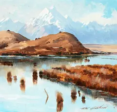 Aston Greathead, Big Tarn from the Old Road to the Hermitage, Mt Cook, Tasman Valley