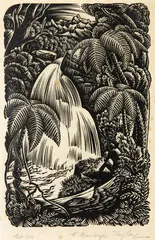 Waterfall by Ernest Mervyn Taylor, sold Oct 2018