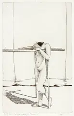 Barry Cleavin, Girl with No Head Leaning on Parallel Bars