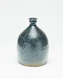 Barry Brickell, Early blue salt-glazed stoneware rotund bottle form