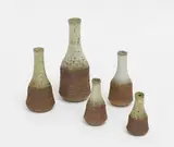 June Handly, Five stoneware bottle vases