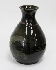 Large stoneware pear shaped vase by John and Ley Macassey, sold Oct 2018