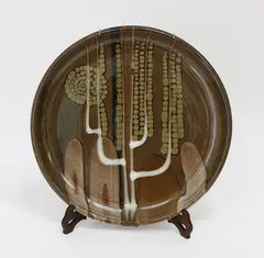 Stoneware circular platter by Brian Gartside, sold Oct 2018