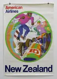 Vintage American Airlines, New Zealand Tourism Poster (Ski/Golf)