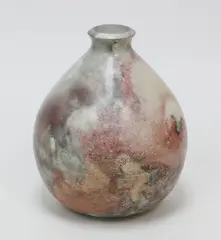 N Gisbourne, Stoneware pear shaped bottle vase