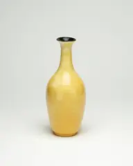 Hand potted yellow glazed vase by Daniel Steenstra for Crown Lynn, sold Jul 2018