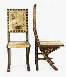 Carlo Bugatti, Rare pair of Orientalism salon chairs