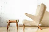 Hans Wegner for A.P Stolen, Early first edition Papa Bear chair and ottoman