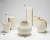 Large hand potted cylindrical vase by Ernest Shufflebotham for Crown Lynn, sold Jul 2018