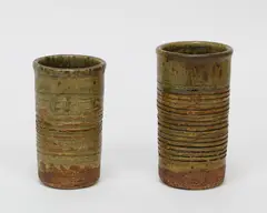 Two small stoneware brushpots by Len Castle, sold Jul 2018