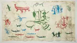 A.R.D. Fairburn, Framed hand stamped curtain