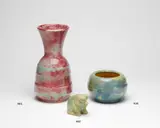 Briar Gardner, Blue and yellow glazed squat vase