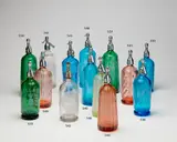 Alva Albany, facet shape blue Soda Syphon, 40oz