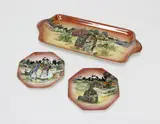 Rectangular Grimwades Maori Ware lustre, Te Hongi patterned sandwich plate