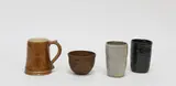 O.C Stephens, Two hand potted beakers and a bowl