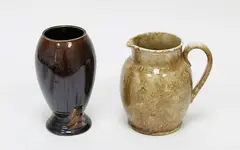 A vase with lustre purple glaze by Early Nz Pottery, sold Jul 2018