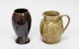 Early Nz Pottery, A vase with lustre purple glaze