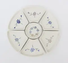 Hand painted seven–piece hors d’oeuvre set by O.C Stephens, sold Jul 2018