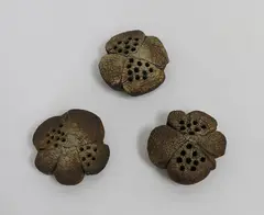 Three stoneware small sedge grass holders by Len Castle, sold Feb 2018