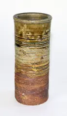 Small stoneware cylindrical brushpot by Len Castle, sold Jun 2017
