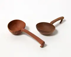 Levi Bergstrom, Two small hand carved wooden ladles