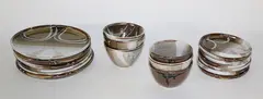 Six-seat stoneware dinner service by Brian Gartside, sold Jun 2017