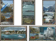 Brendan Hartwell, Five original designs for Feltex ‘Riccarton’ series souvenir floor rugs