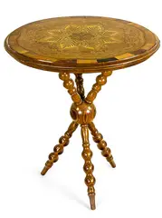 Parquetry floral pattern card table by Anton Seuffert, offered Oct 2016