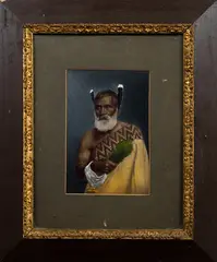 Frank James Denton, Hank coloured portrait of a Maori chief
